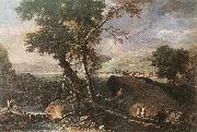 RICCI, Marco Landscape with River and Figures df oil painting